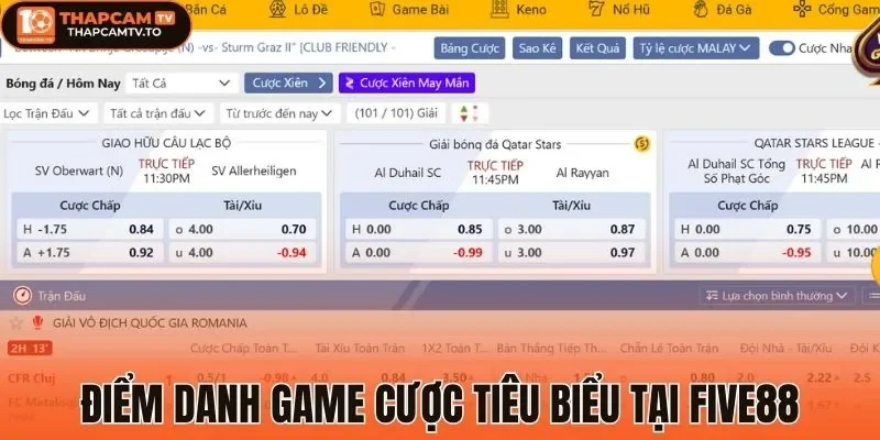Điểm danh game cược tiêu biểu tại Five88