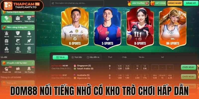 Dom88 nổi tiếng nhờ có kho trò chơi hấp dẫn