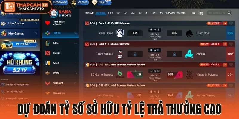 Dự đoán tỷ số sở hữu tỷ lệ trả thưởng cao