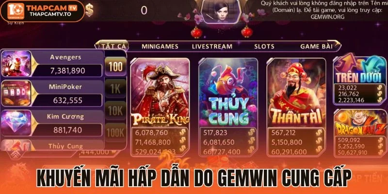 Khuyến mãi hấp dẫn do Gemwin cung cấp