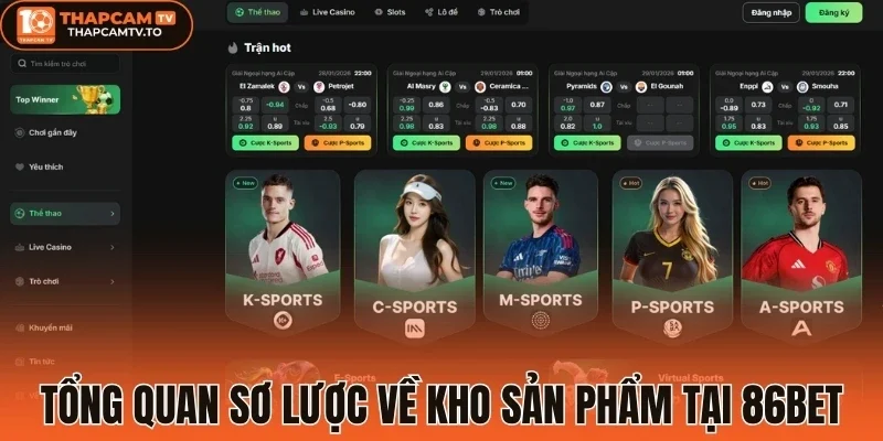 Tổng quan sơ lược về kho sản phẩm tại 86Bet