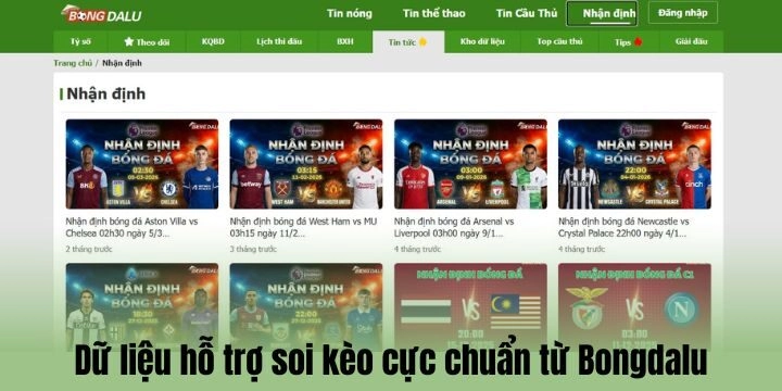 Soi kèo chuẩn hơn với loạt dữ liệu hữu ích từ Bongdalu