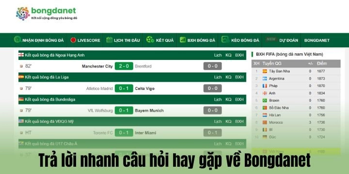 Hỏi nhanh - đáp gọn thắc mắc xoay quanh Bongdanet
