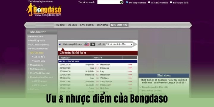 Đánh giá chân thực về những ưu & nhược điểm của Bongdaso
