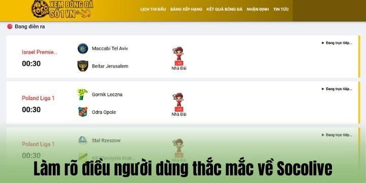 Giải đáp nhanh thắc mắc hay gặp về Socolive